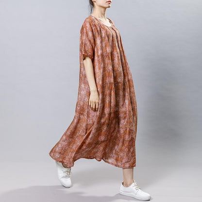 Vintage Folded Stripes Elegant Midi Dress