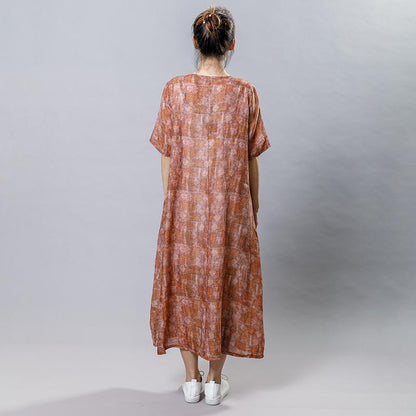 Vintage Folded Stripes Elegant Midi Dress