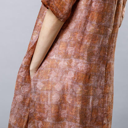 Vintage Folded Stripes Elegant Midi Dress