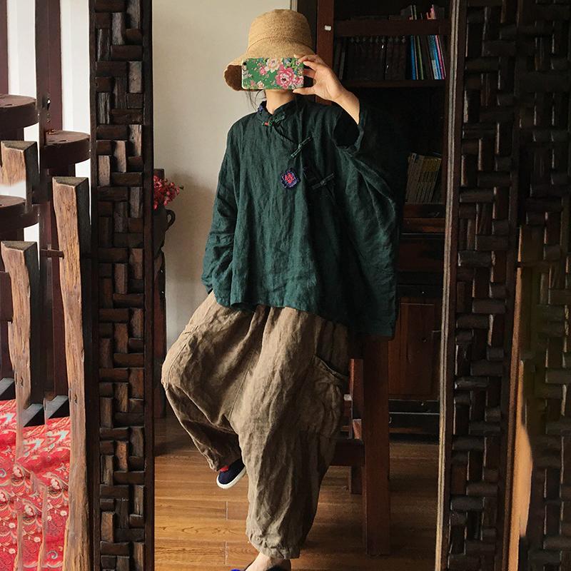 Vintage Hand-Made Linen Women Shirt