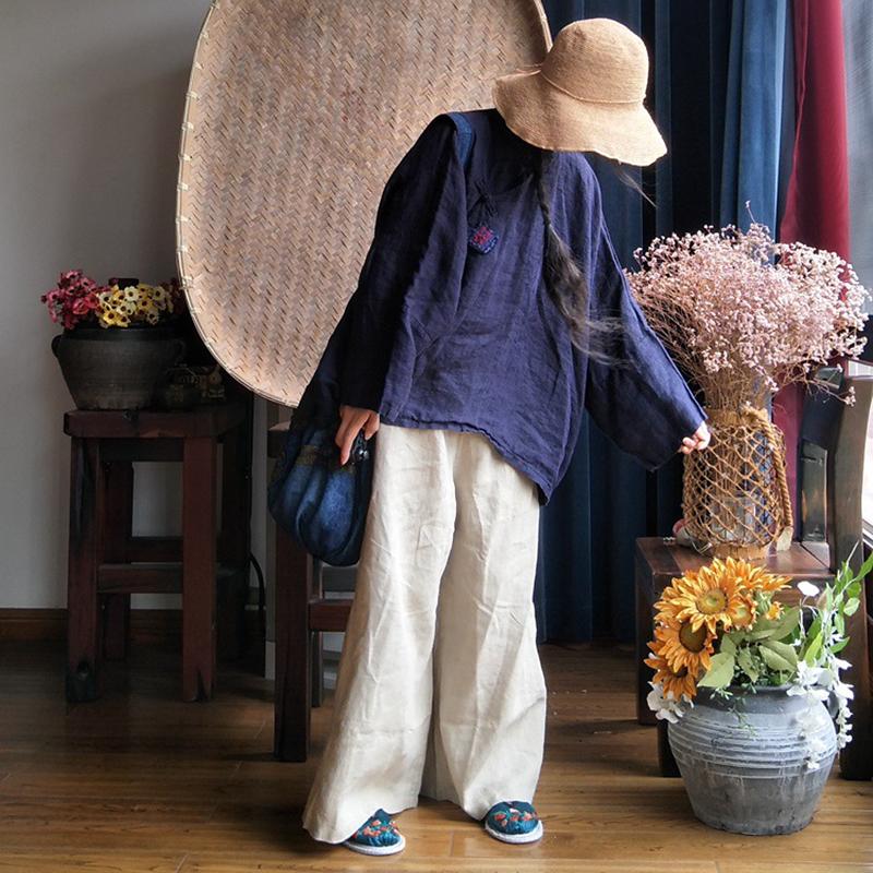 Vintage Hand-Made Linen Women Shirt