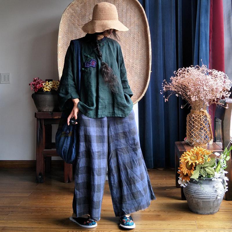 Vintage Hand-Made Linen Women Shirt