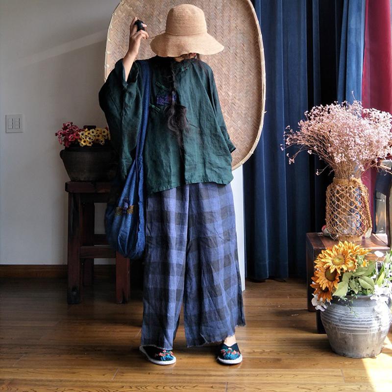 Vintage Hand-Made Linen Women Shirt