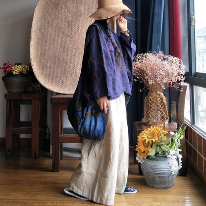 Vintage Hand-Made Linen Women Shirt