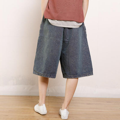 Vintage Hole Pockets Calf-Length Jeans