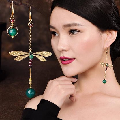Vintage Irregular Ethnic Dragonfly Women Earrings