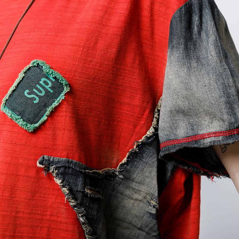 Vintage Patch Designs Short Sleeve Blouse