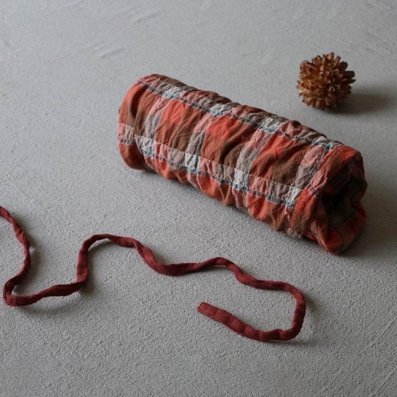 Vintage Plaid Loose Linen Wide Leg Pants