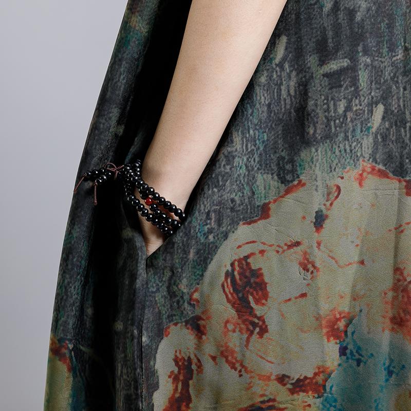 Vintage Printed Single Breasted Soft Coat