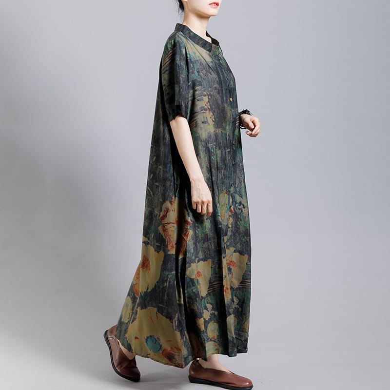 Vintage Printed Single Breasted Soft Coat