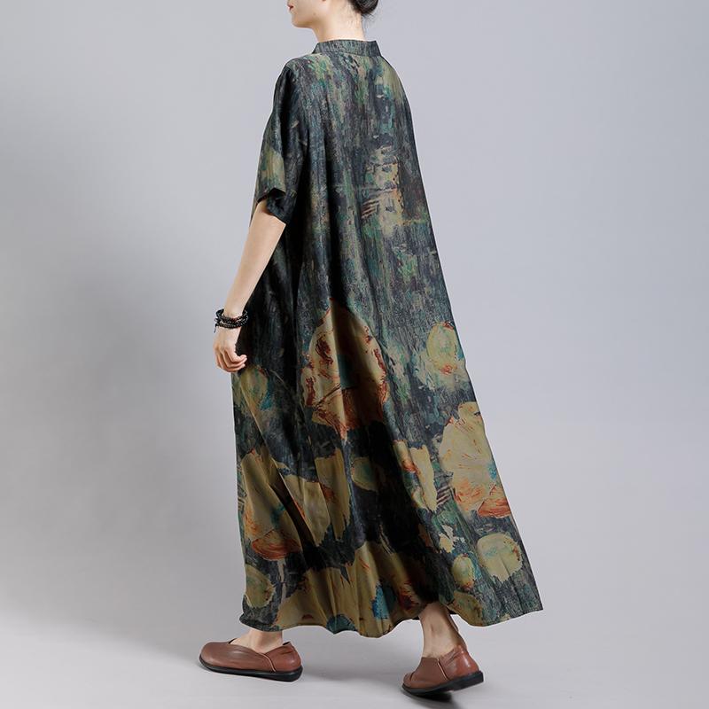 Vintage Printed Single Breasted Soft Coat