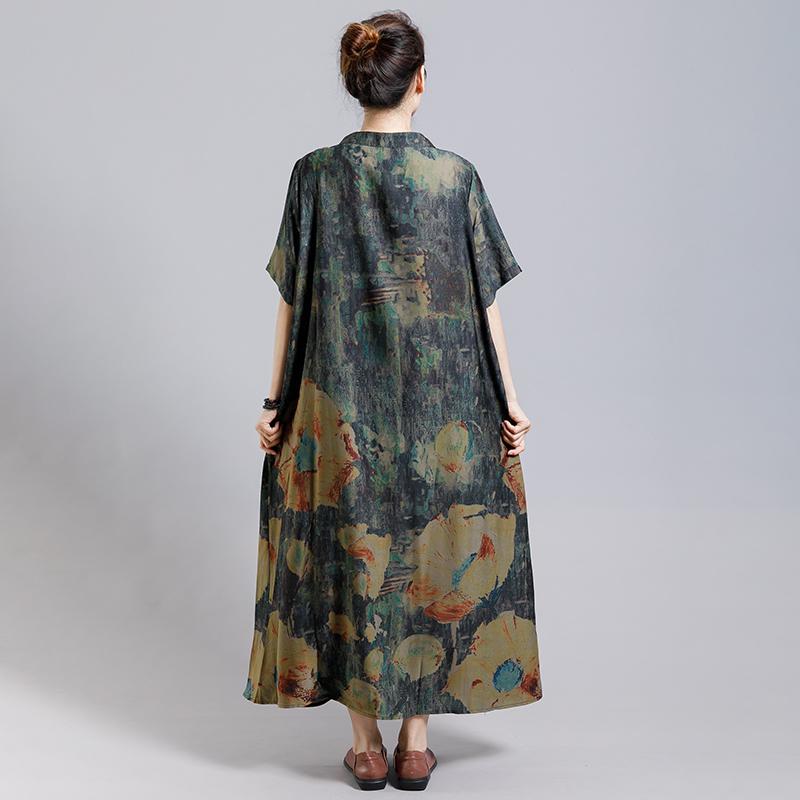 Vintage Printed Single Breasted Soft Coat