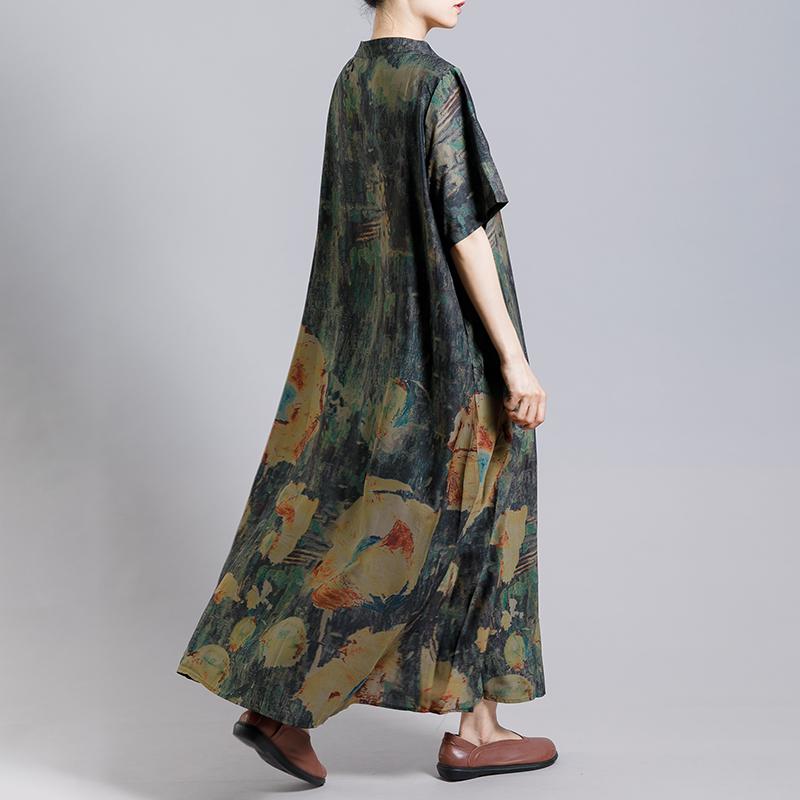 Vintage Printed Single Breasted Soft Coat