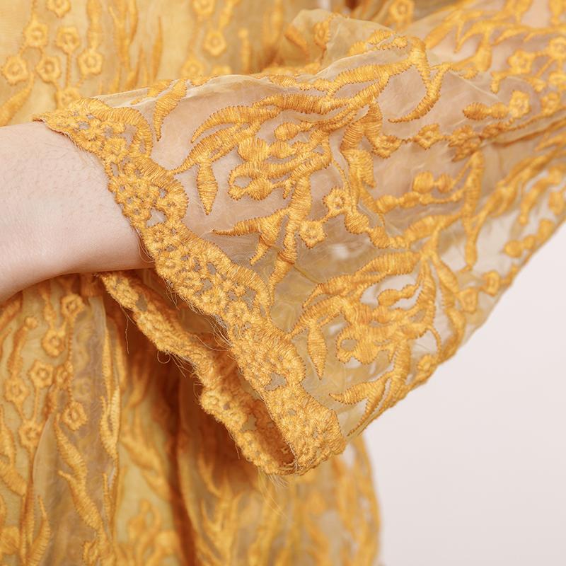 Vintage Round Neck Hollow Out Women Dress