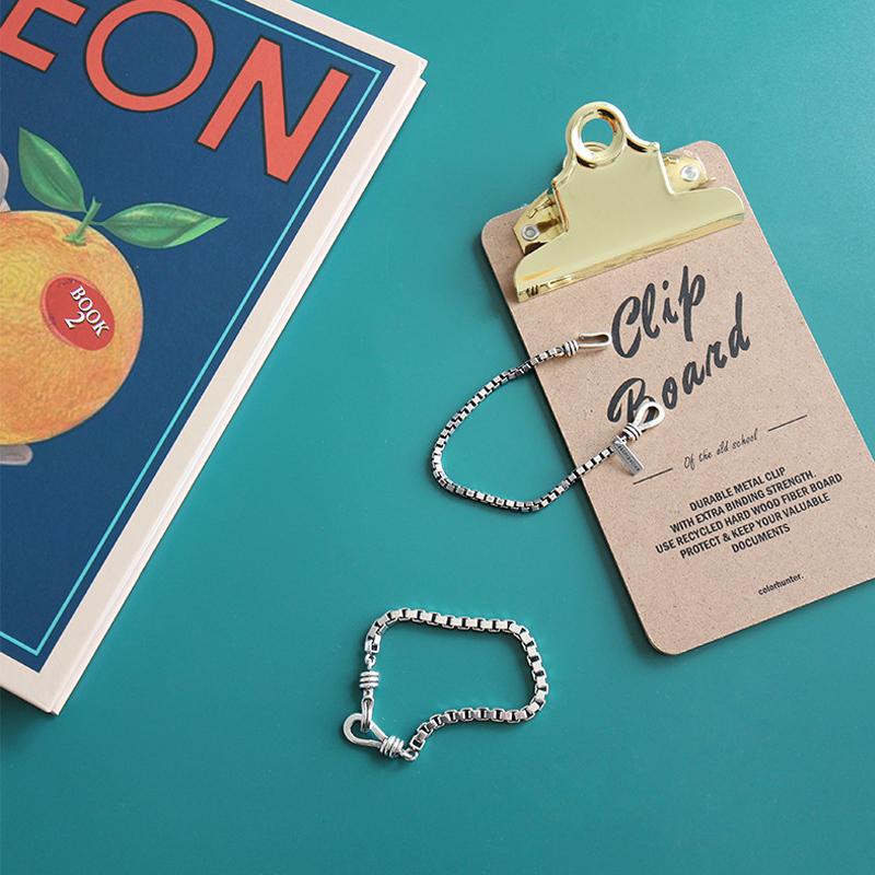 Vintage Silver Jewelry Geometry Chain Bracelet