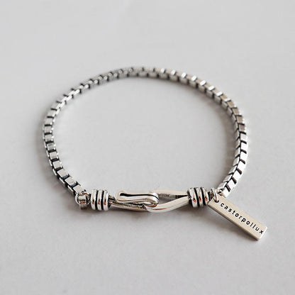 Vintage Silver Jewelry Geometry Chain Bracelet