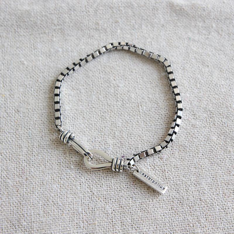 Vintage Silver Jewelry Geometry Chain Bracelet