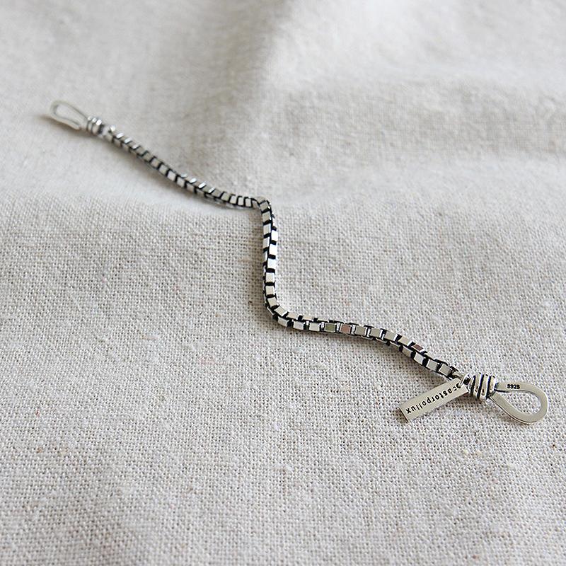 Vintage Silver Jewelry Geometry Chain Bracelet