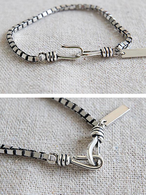 Vintage Silver Jewelry Geometry Chain Bracelet