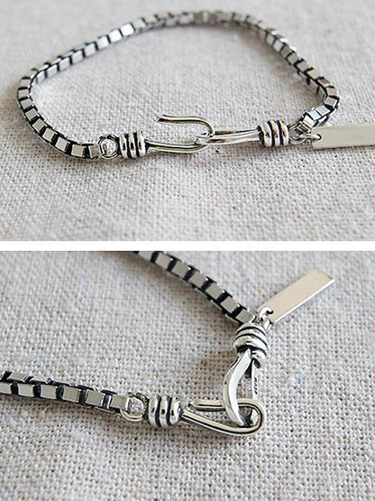 Vintage Silver Jewelry Geometry Chain Bracelet