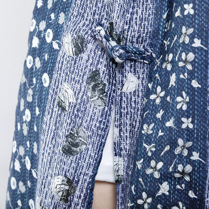 Vintage Stand Collar Frog Print Dress