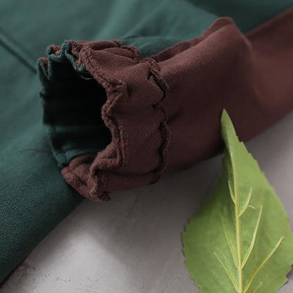 Warm Fabric Stitching Casual Hooded Dress