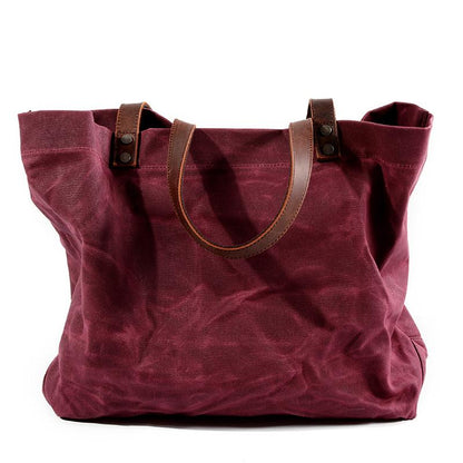 Waterproof Simple Rayon Shoulder Canvas Handbag