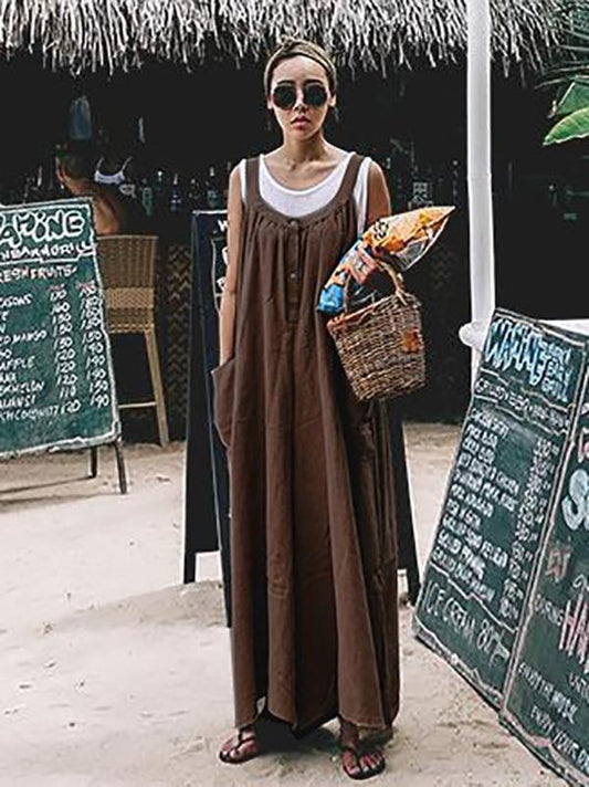 Loose Comfortable Cotton Jumpsuit