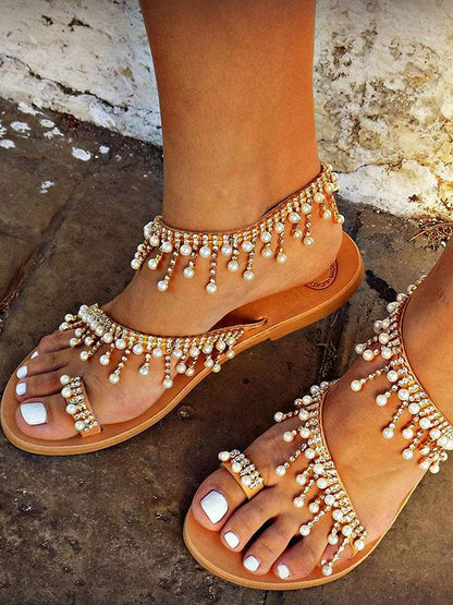 Pretty Handmade Beach Flat Sandals
