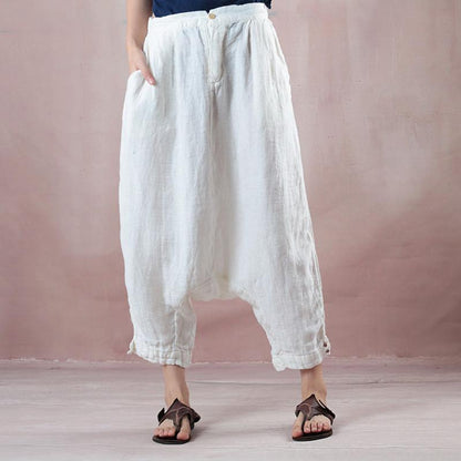 White Casual Women Summer Pants