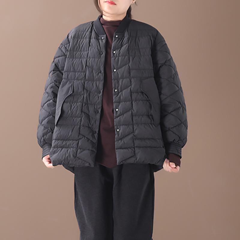 Winter Bat Sleeve Oblique Pocket Casual Down Coat