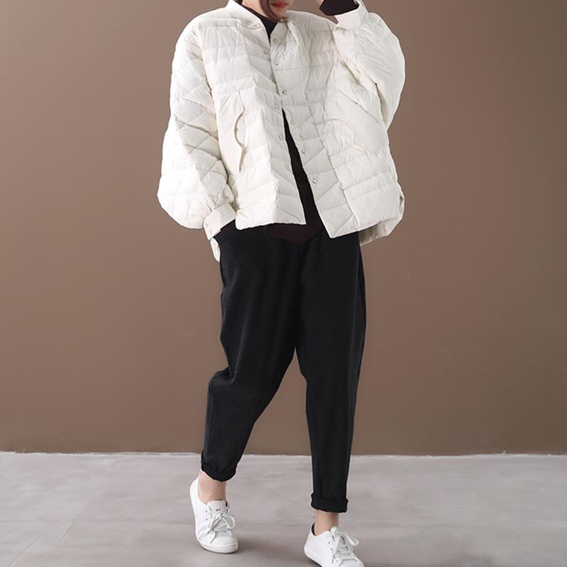 Winter Bat Sleeve Oblique Pocket Casual Down Coat