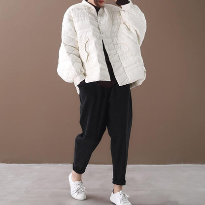 Winter Bat Sleeve Oblique Pocket Casual Down Coat