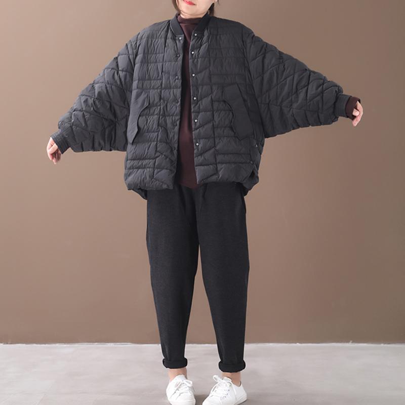 Winter Bat Sleeve Oblique Pocket Casual Down Coat