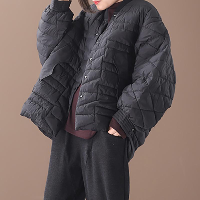 Winter Bat Sleeve Oblique Pocket Casual Down Coat
