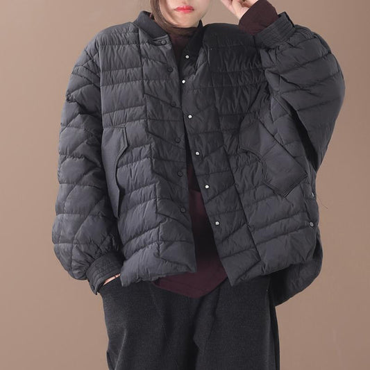 Winter Bat Sleeve Oblique Pocket Casual Down Coat