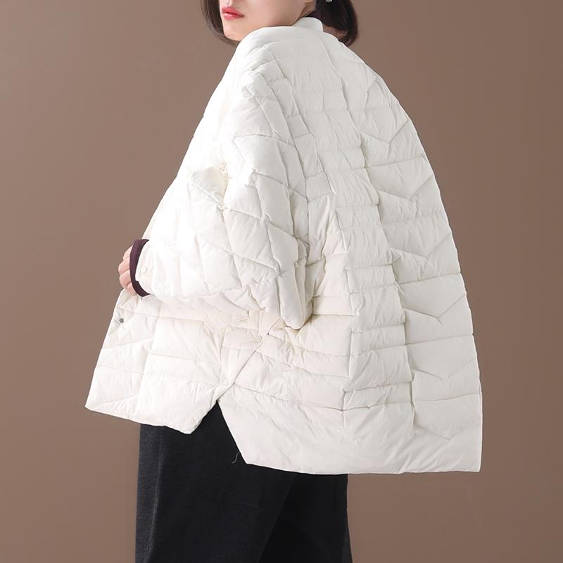 Winter Bat Sleeve Oblique Pocket Casual Down Coat