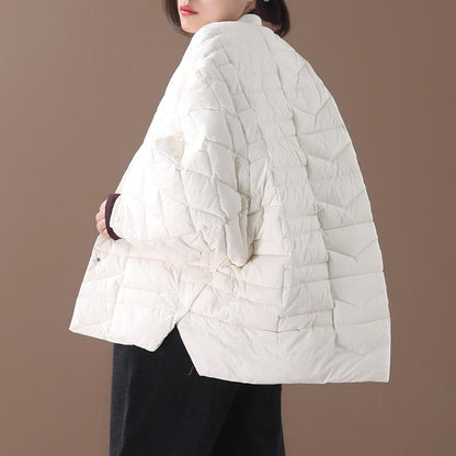 Winter Bat Sleeve Oblique Pocket Casual Down Coat