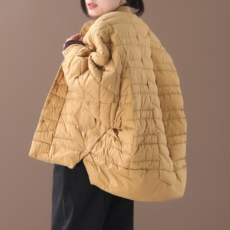 Winter Bat Sleeve Oblique Pocket Casual Down Coat