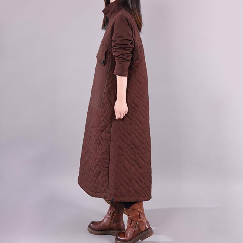 Winter Casual Padded Thick Spliced Dress