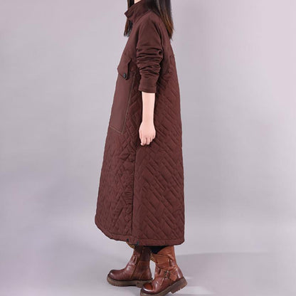 Winter Casual Padded Thick Spliced Dress