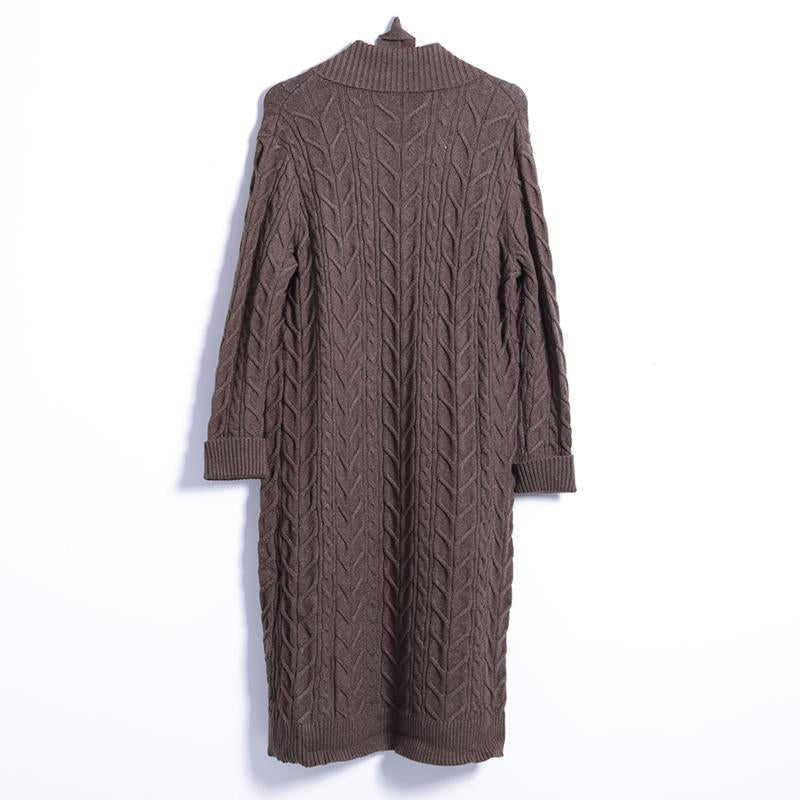 Winter Casual Solid Cardigan X-Long Long Sleeve Coat