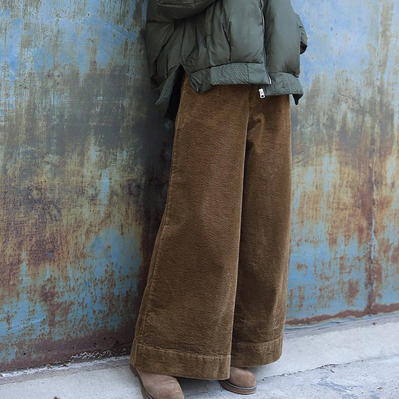 Plus Size - Winter Casual Thermal Wide Leg Pants