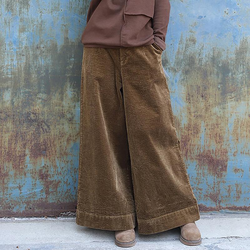 Plus Size - Winter Casual Thermal Wide Leg Pants