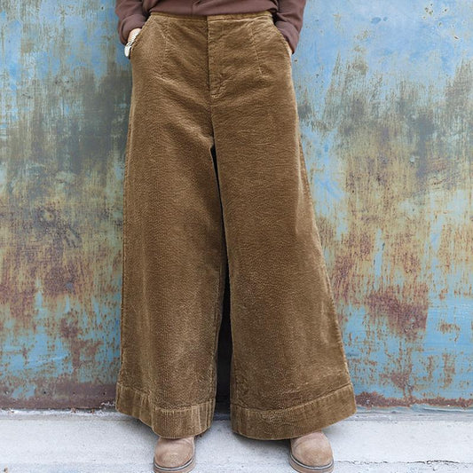 Plus Size - Winter Casual Thermal Wide Leg Pants