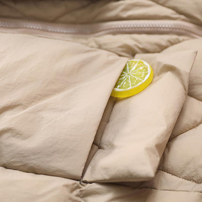 Winter Double Pockets Solid Color Down Coat