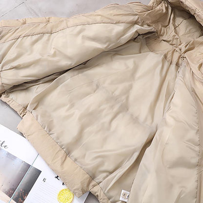 Winter Double Pockets Solid Color Down Coat