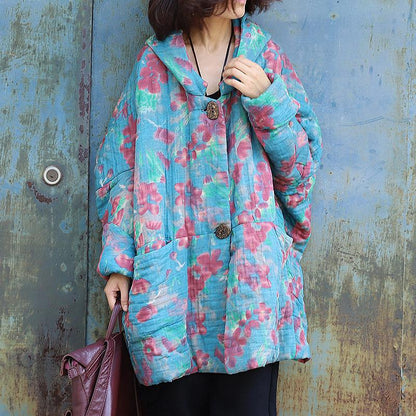 Winter Loose Printed Retro Padded Coat