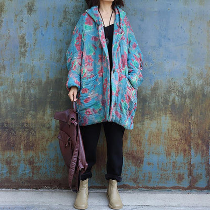 Winter Loose Printed Retro Padded Coat