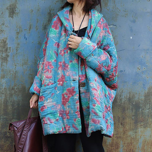 Winter Loose Printed Retro Padded Coat